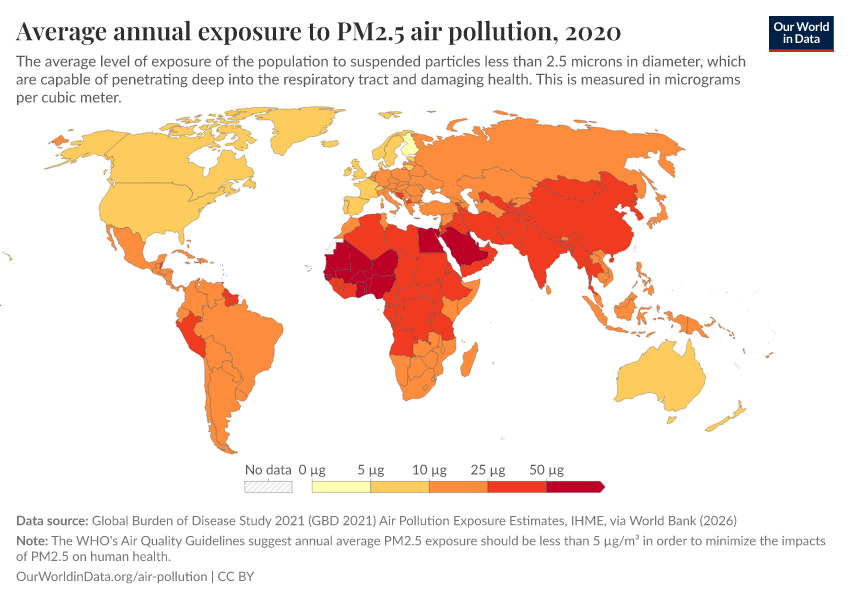 A thumbnail of the "Average annual exposure to PM2.5 air pollution" chart