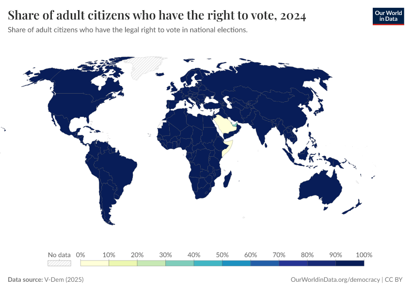 A thumbnail of the "Share of adult citizens who have the right to vote" chart